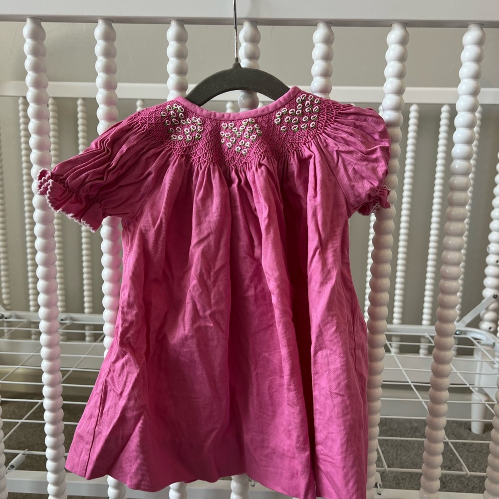Pink smocked valentine dress